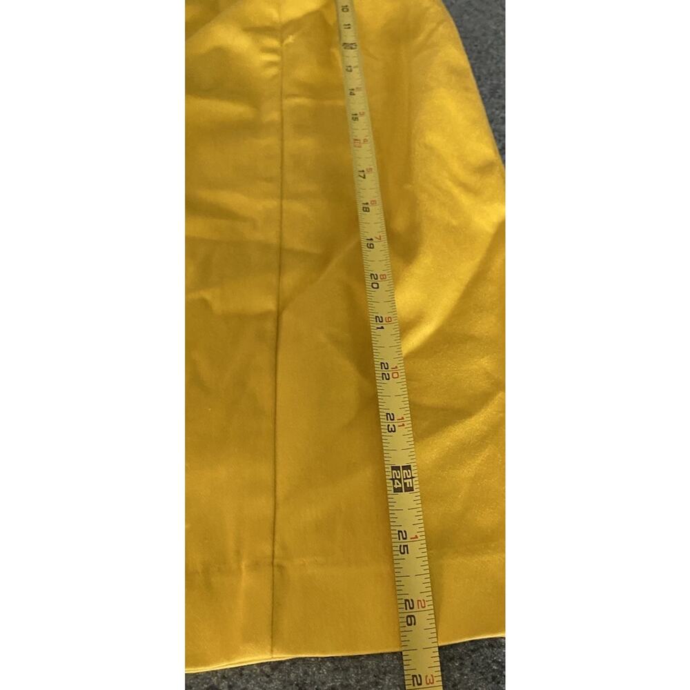 WORTHINGTON W Size 12 Pencil MIDI Yellow Skirt Belt Invert Pleated Feminine Y2K - Picture 9 of 12